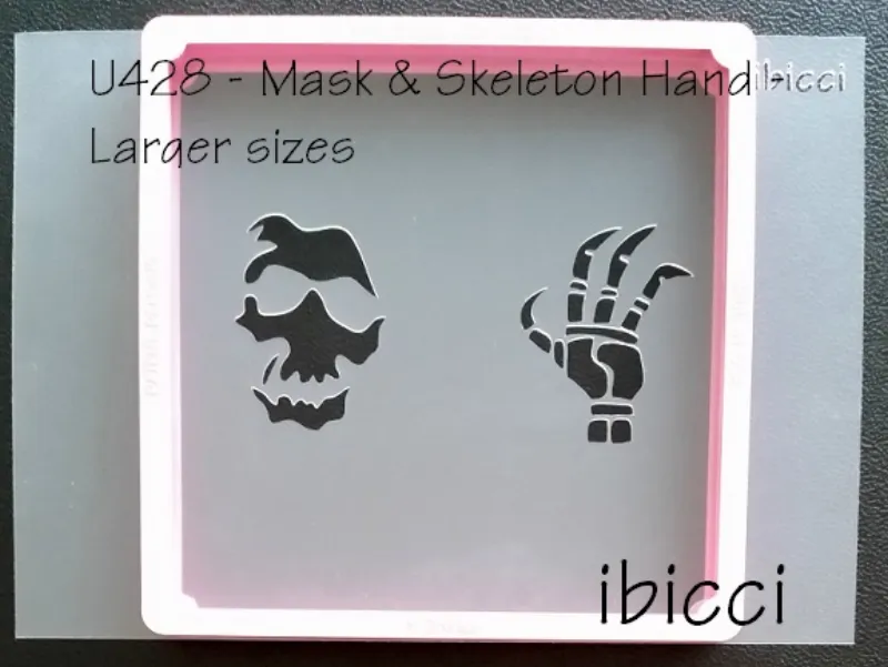 Mask and skeleton hand - for larger sizes