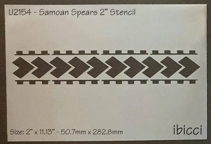 ibicci Samoan Spears with Border Strip 2" stencil