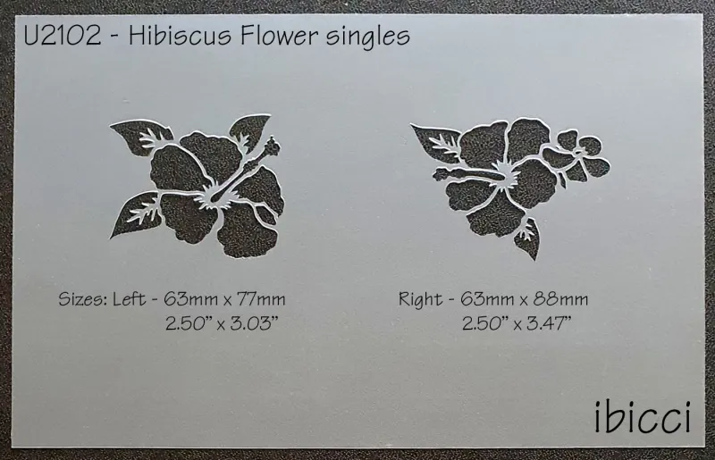 ibicci Hibiscus Single Flowers stencil