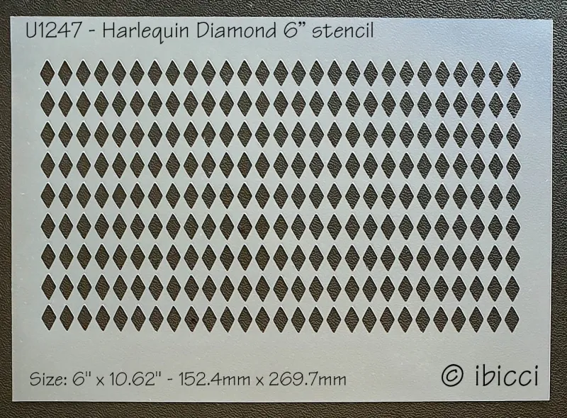 ibicci Harlequin Diamond Cake stencil 6"