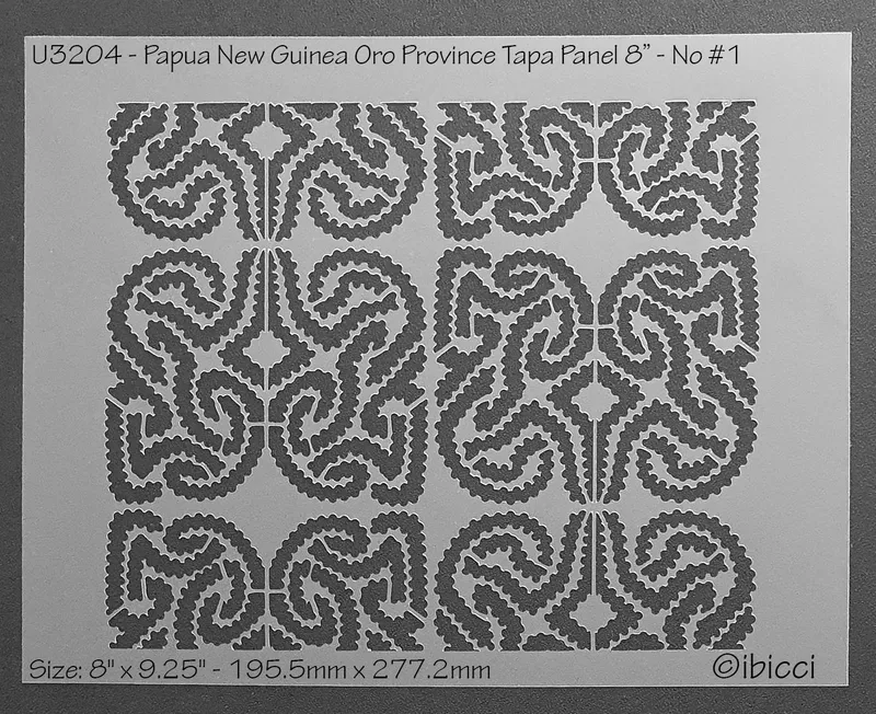 ibicci Papua New Guinea Oro Province Tapa stencils to fit 8" No #1 design