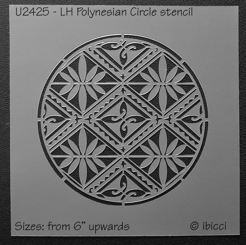 ibicci LH Polynesian Circle Cake stencil - 6" shown