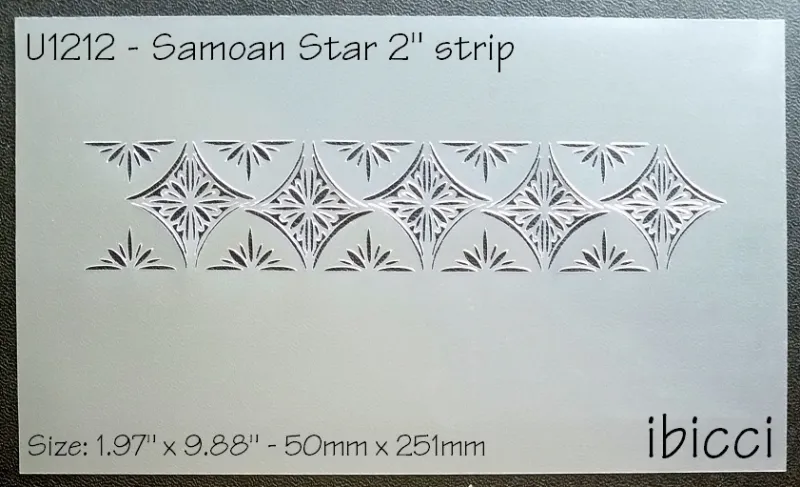 ibicci Samoan Star 2" strip stencil closeup