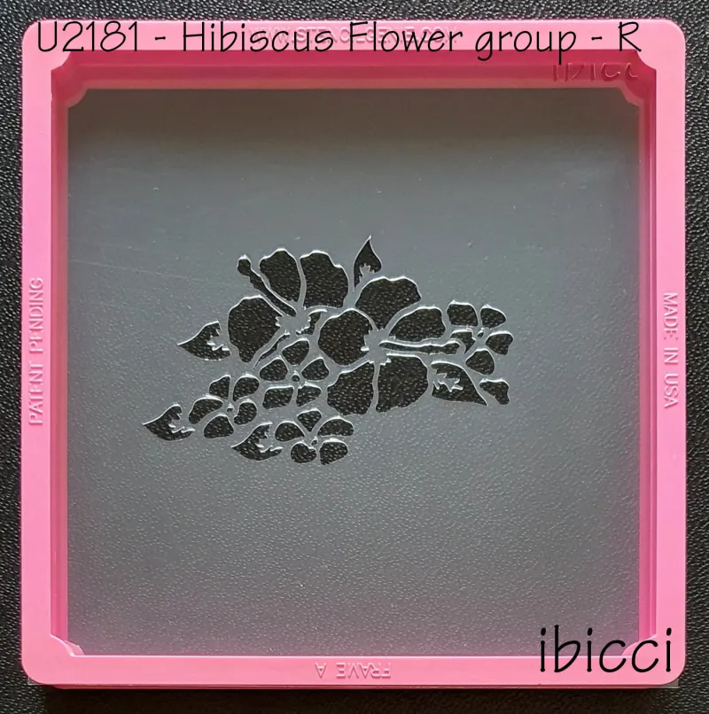 ibicci Hibiscus Small Flower Cookie stencil U2181 Right
