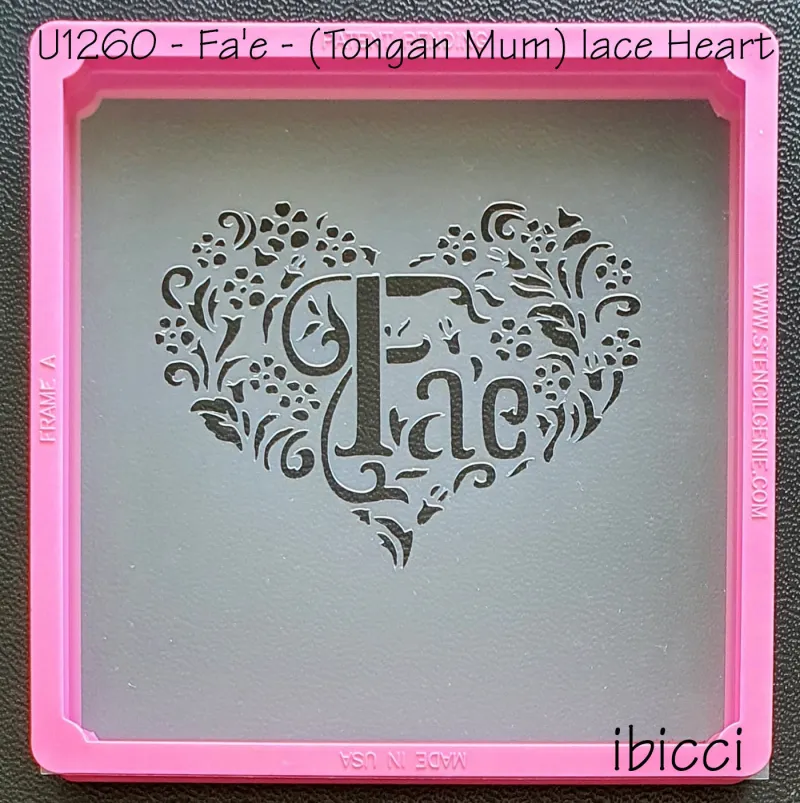 ibicci Fa'e lace heart stencil