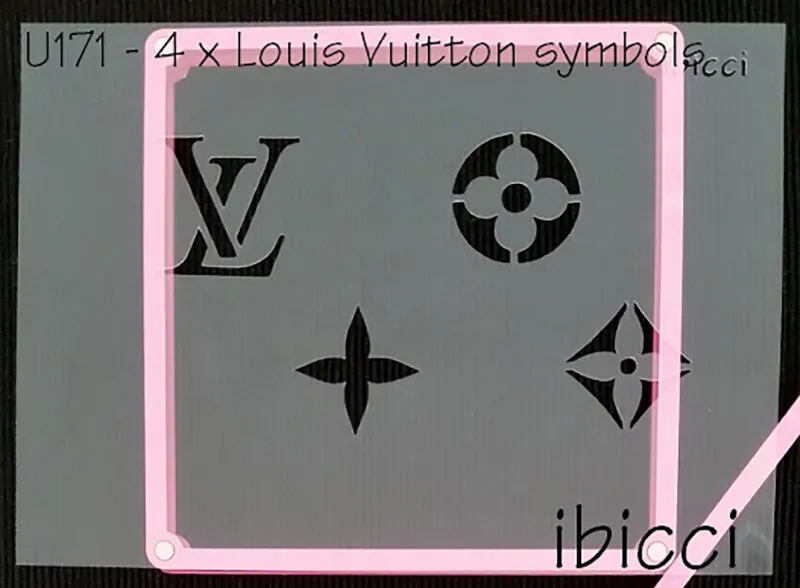 ibicci Louis Vuitton Symbols stencil - Free with every LV cake stencil