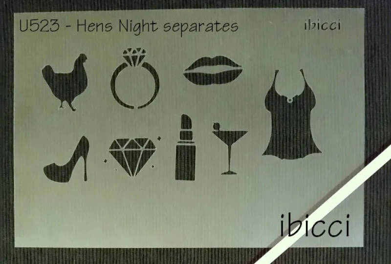 ibicci Hens Night separates stencil