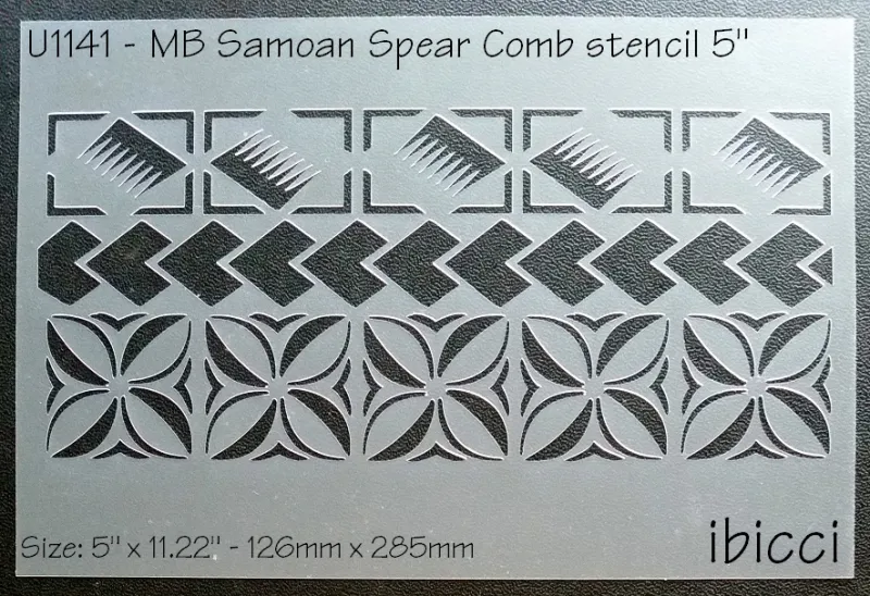 ibicci MB Samoan Spear Comb stencil - 5"