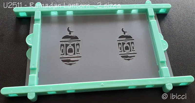 ibicci Ramadan Lantern cookie stencil - shown in a Stencil Snap
