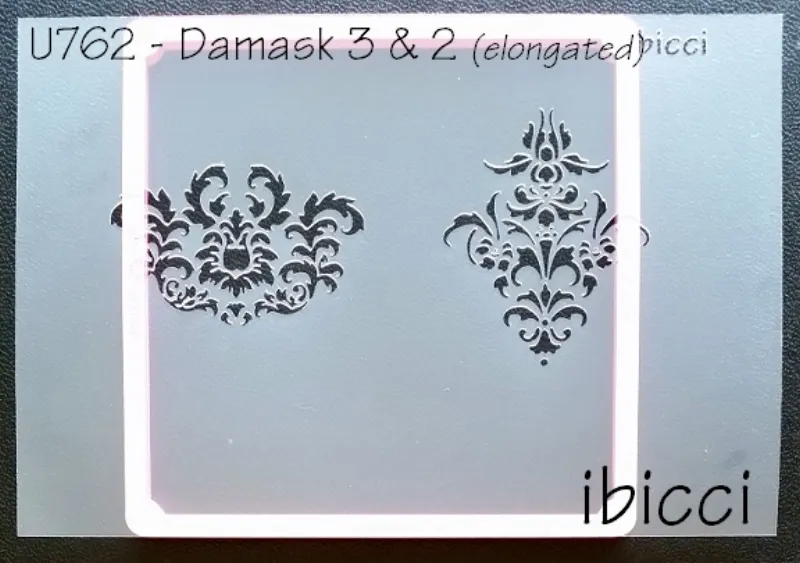 ibicci Damask Cookie Stencil - Design 3 and 1 Singles