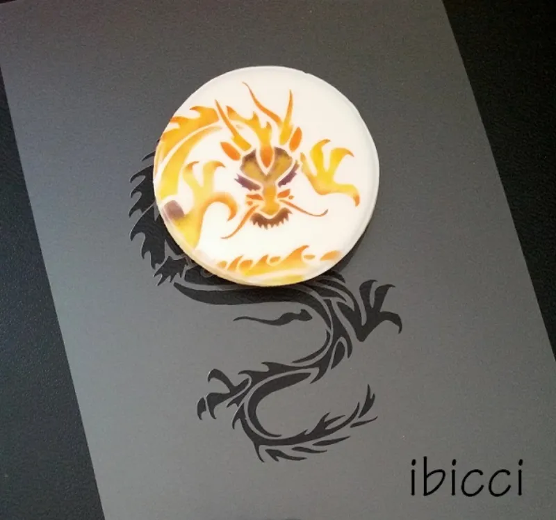 ibicci cookie showing one use of the Dragon stencil