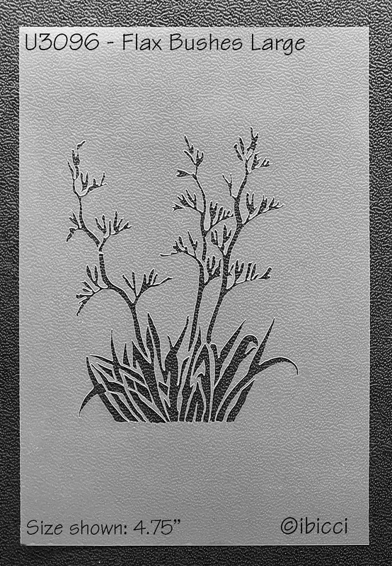 ibicci Flax bushes with flowers stencil - Large