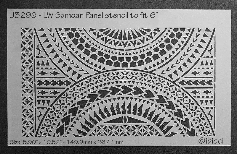 ibicci LW Samoan Panel stencil 5.9" to fit 6"