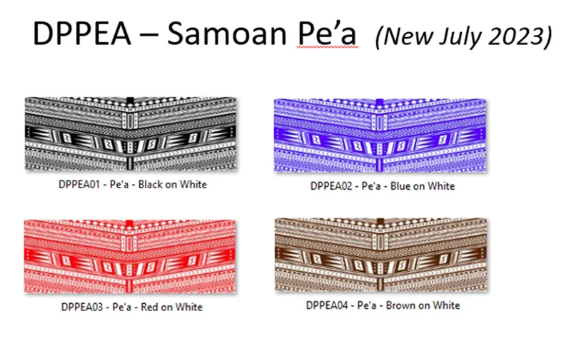 ibicci - DPPEA - Samoan Pe'a Digital Print colour options