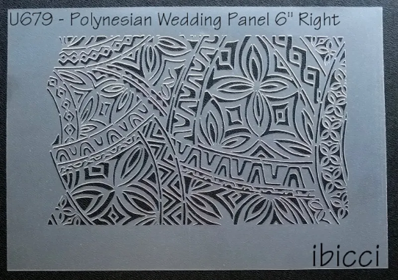 ibicci Polynesian Wedding Panel 6" Stencil - Right