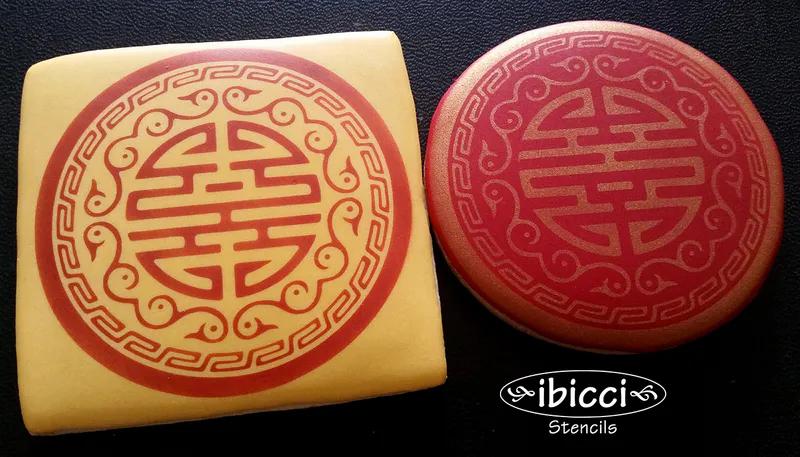 ibicci cookies using the Chinese New Year circle stencil