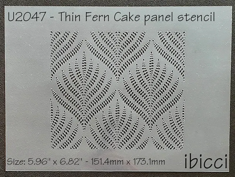 ibicci Thin Fern Fan stencil 6"