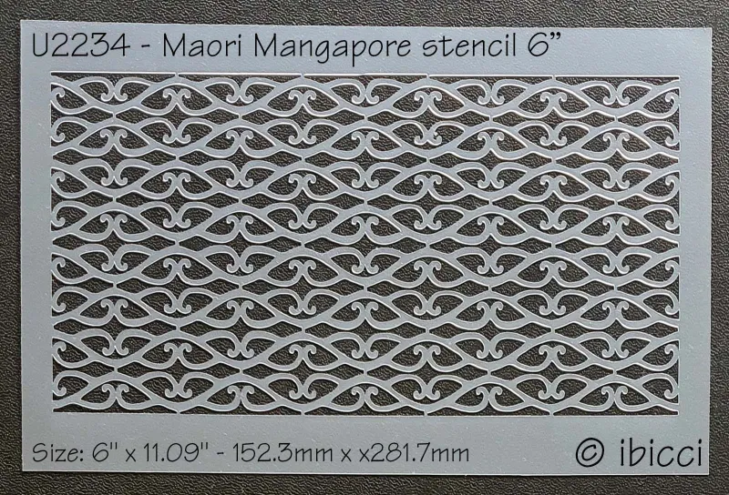 ibicci Maori Mangapore Panel stencil 6"