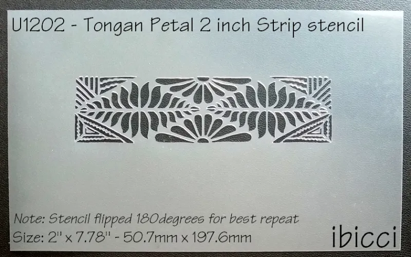 Tongan Leaf and Petal 2 inch Strip stencil