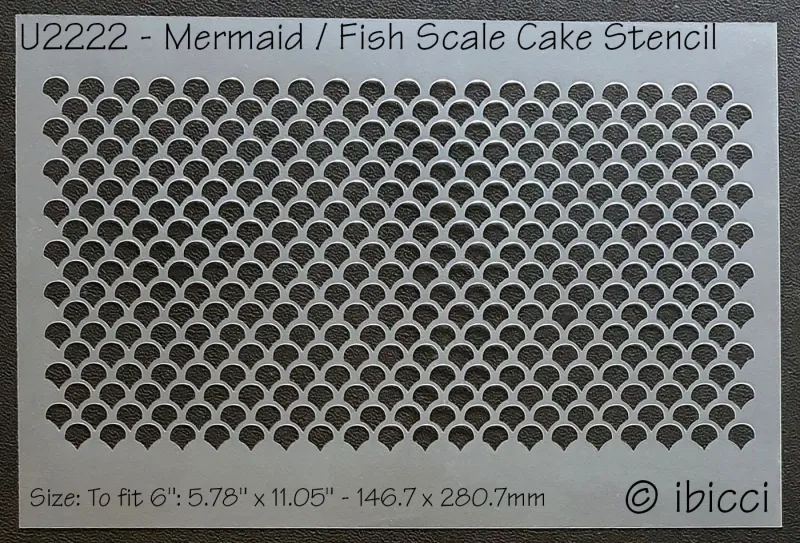 ibicci Mermaid or Fish Scale Cake stencil - to fit 6"