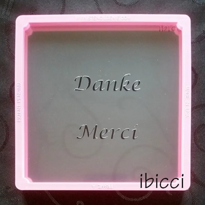 Lucida script Danke, Merci cookie stencils