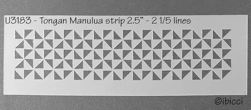 ibicci Tongan Manulua strip stencil 2.5” - 2 1/5 lines