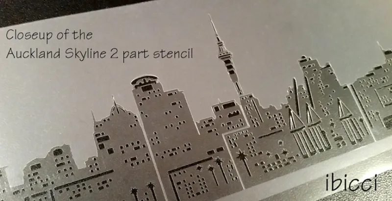Closeup of the ibicci Auckland Skyline 2 part Stencil