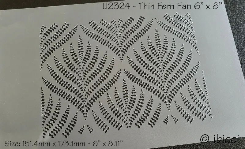 ibicci Thin Fern Fan 6x8" stencil option