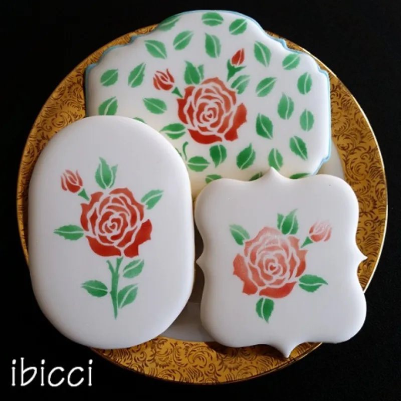 ibicci cookies using the Rose Collection stencils
