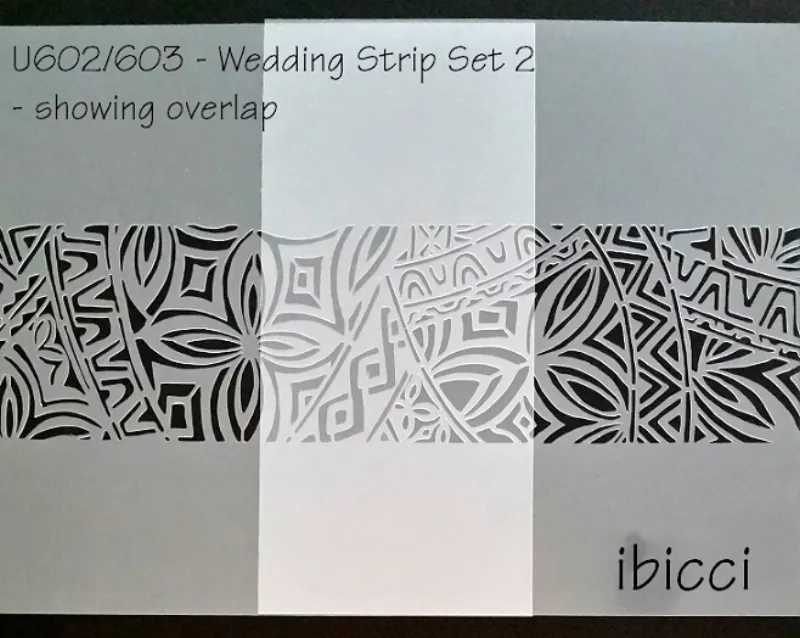 Polynesian Wedding Strip stencil Set 2 showing overlap