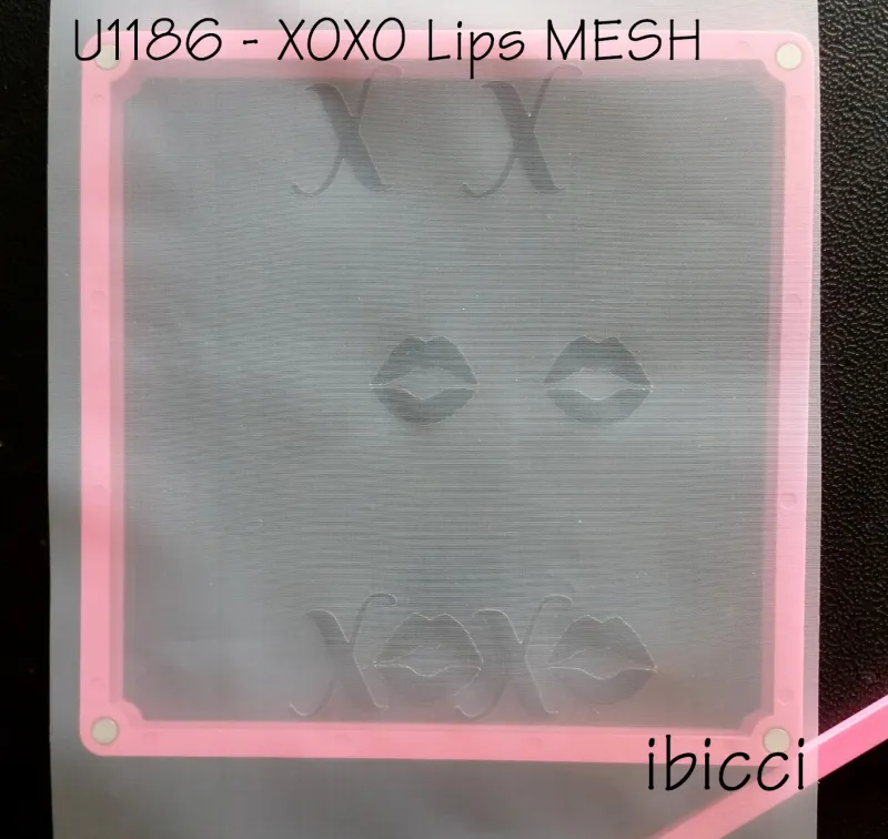ibicci X Lips Mesh stencil shown over a Stencil Genie