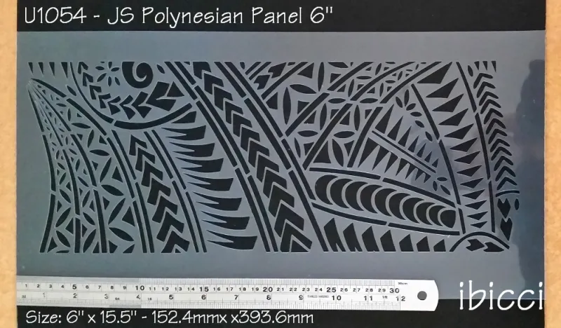 ibicci JS Polynesian Cake Panel Stencil - 6"