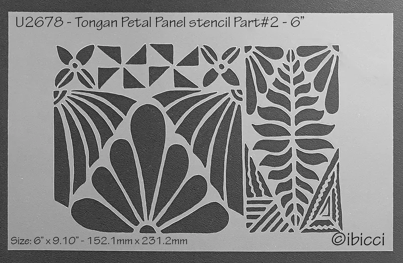ibicci Tongan Petal Panel stencil Part #2 - 6”
