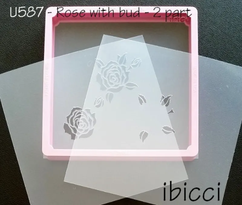 ibicci Rose with Bud - 2 part stencil