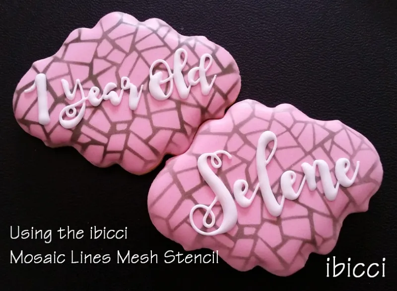 ibicci cookies using the Mosaic Lines mesh stencil