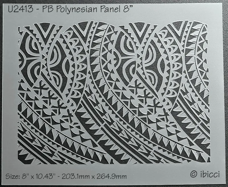 ibicci PB Polynesian Panel stencil 8"
