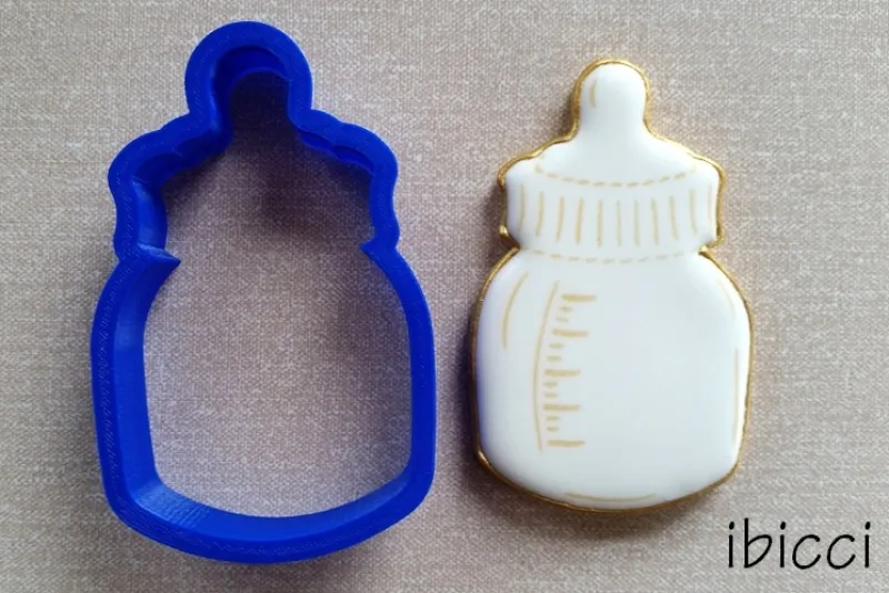 ibicci Baby Bottle Gold and white cookie and Sinful Cutters cutter