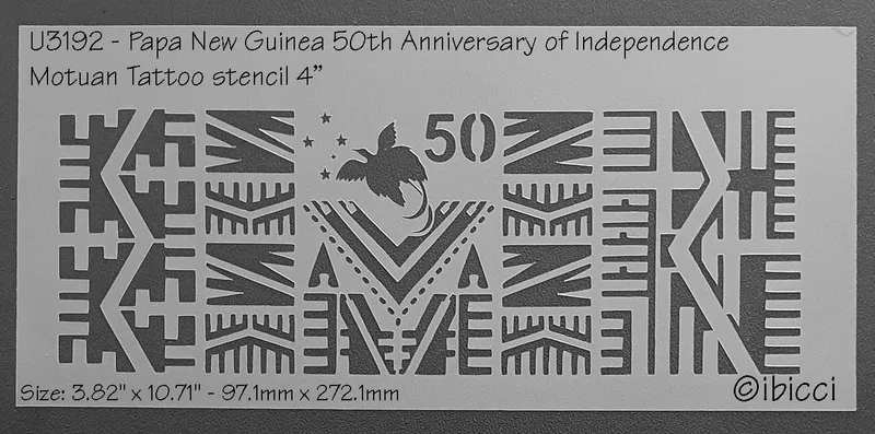 ibicci Papua New Guinea 50th Anniversary Independence Motuan Tattoo stencil to fit 4"