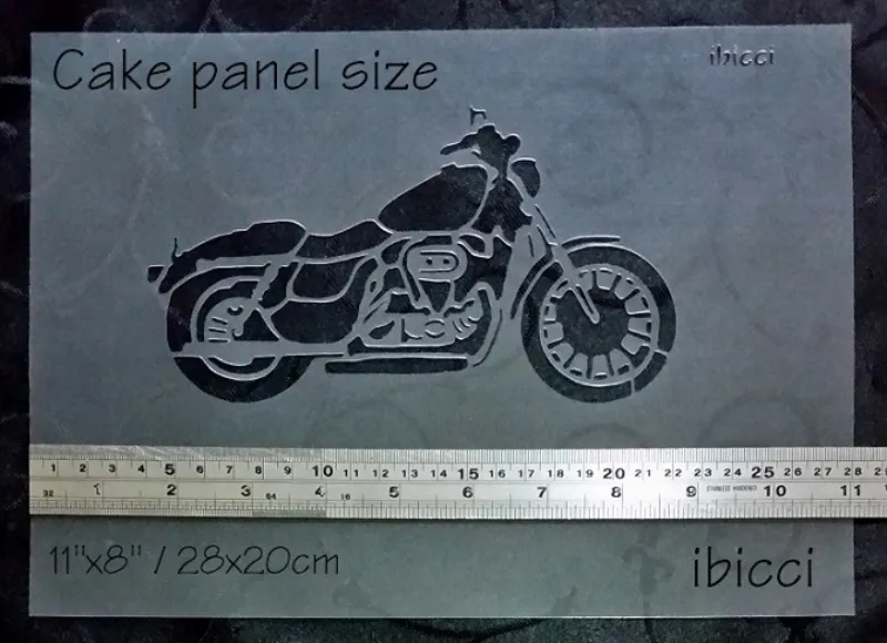 ibicci Motorbike stencil - Extra Large for cakes