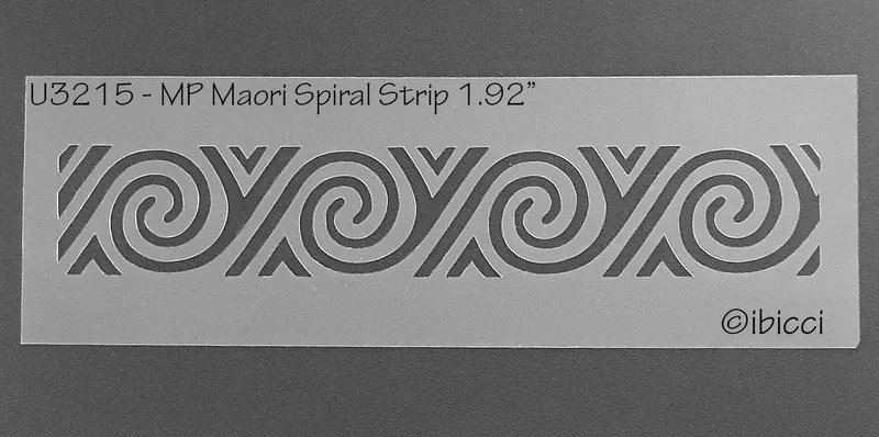 ibicci MP Māori Swirl Strip stencil 1.92" high