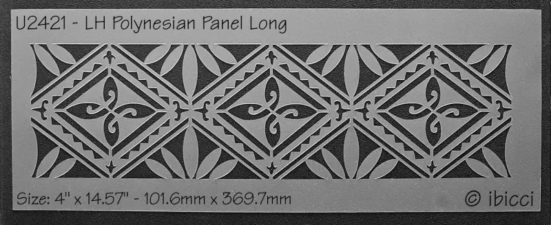 ibicci LH Polynesian Long Panel stencil 4" x 14.57"