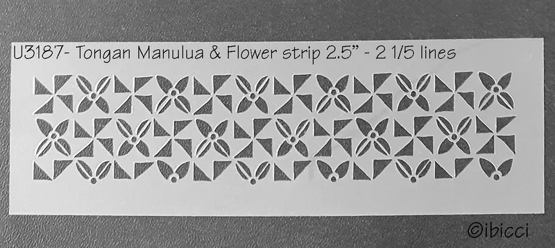 ibicci Tongan Manulua & Flower 2.5" strip stencils - 2 1/5 Lines