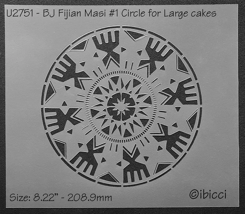 BJ Fijian Masi #1 Stencil Circle 8.22"
