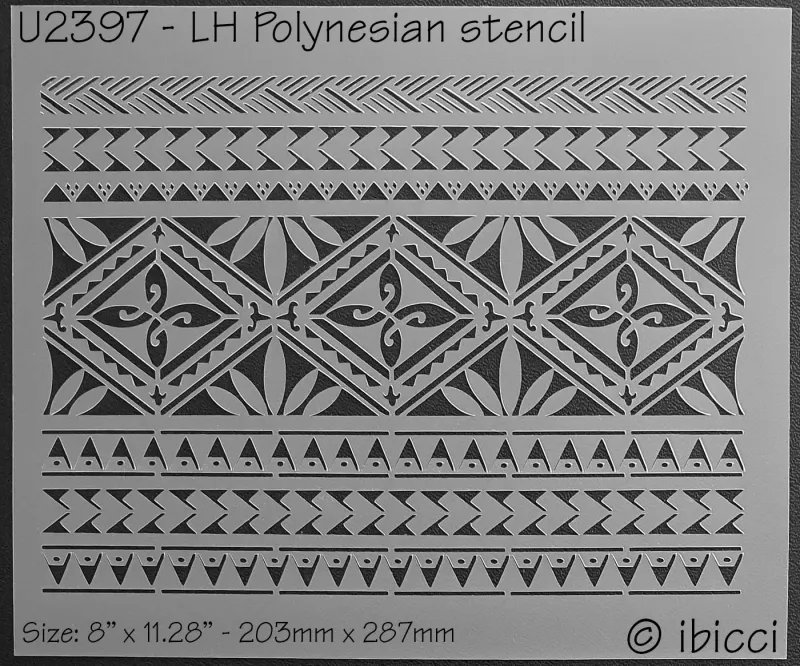 LH Polynesian Panel stencil 8"