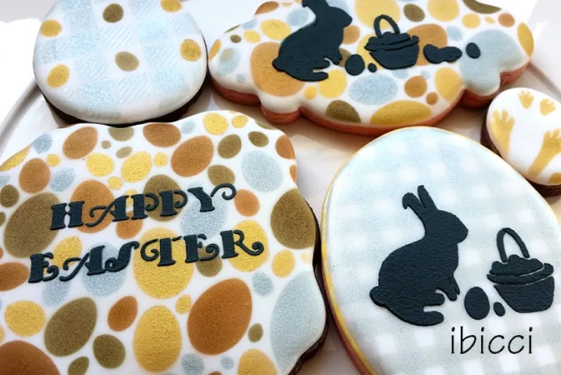 Easter Cookies using the ibicci Easter Egg stencils