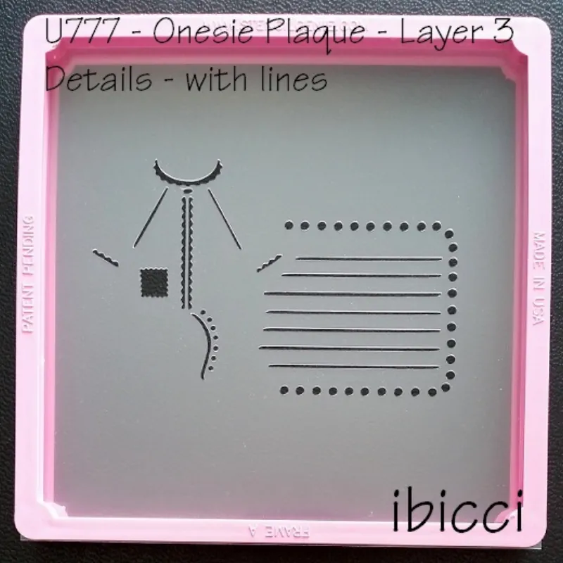 ibicci Onesie Announcement stencil - Layer 1 - Details with lines