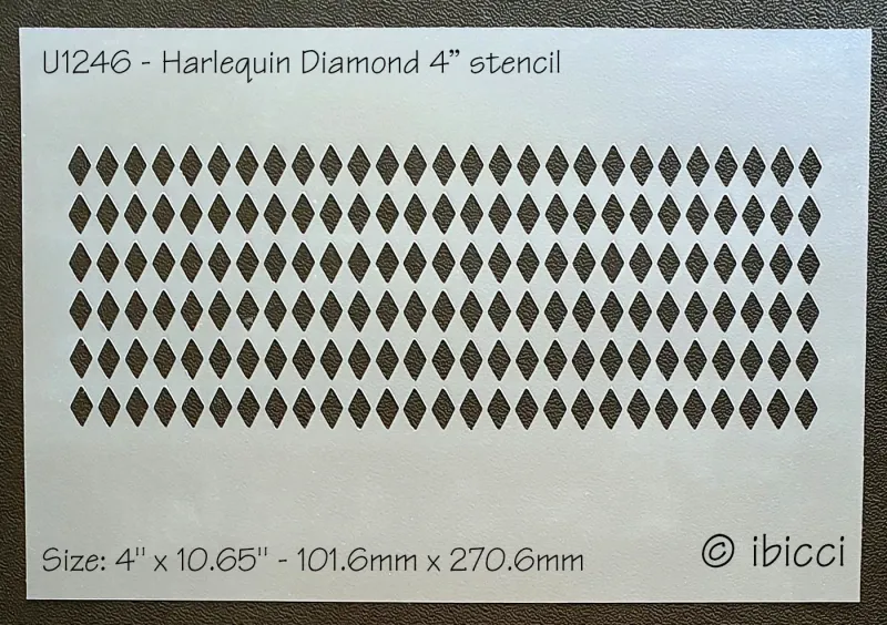 ibicci Harlequin Diamond Cake stencil 4"