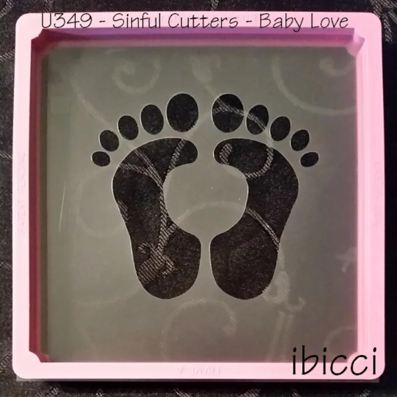 Baby Love stencil to match the Sinful Cutters Baby Love and Baby Feet cutters