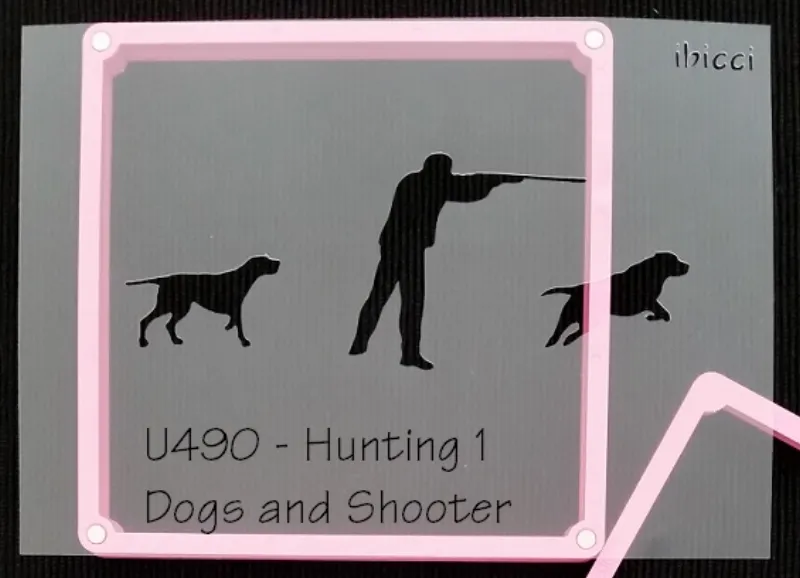 ibicci Hunting Cookie stencil #1 Dogs and Shooter