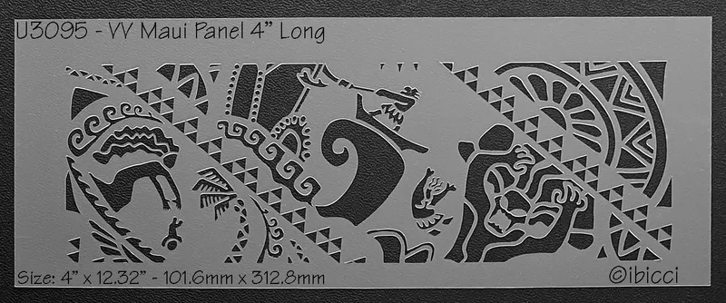ibicci Maui Angled Panel stencil 4" Long